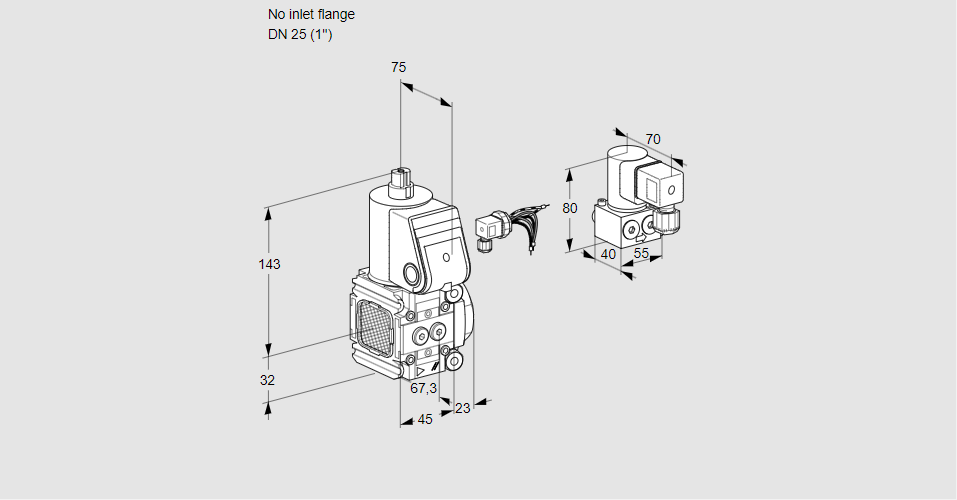 Клапан эл.магнитный газовый VAS 1-/25R/NW