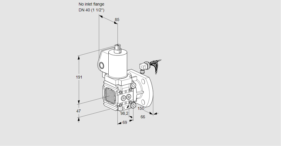 Клапан эл.магнитный газовый VAS 2-/40F/NWGL