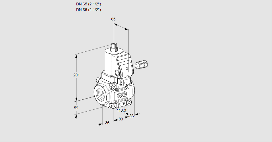 Клапан эл.магнитный газовый VAS 365R/NKGR