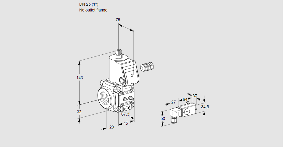Клапан эл.магнитный газовый VAS 125/-R/NW