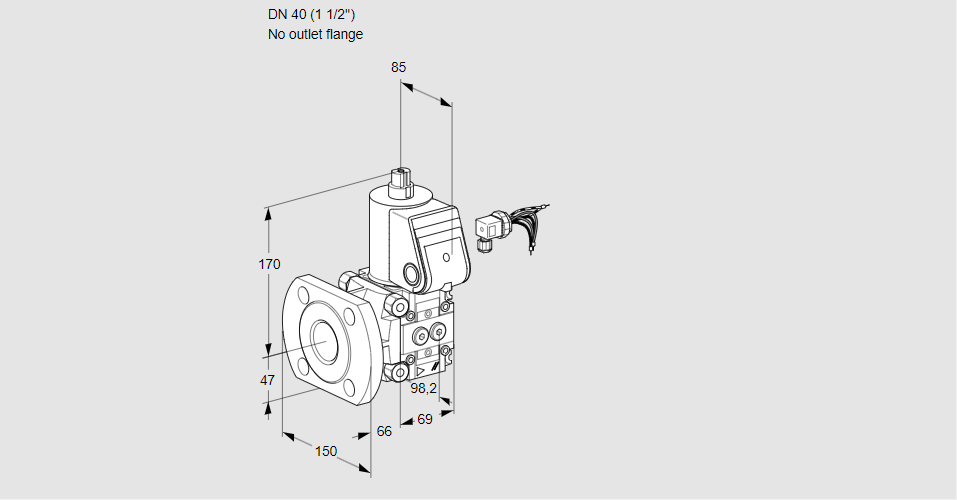 Клапан эл.магнитный газовый VAS 240/-F/NK
