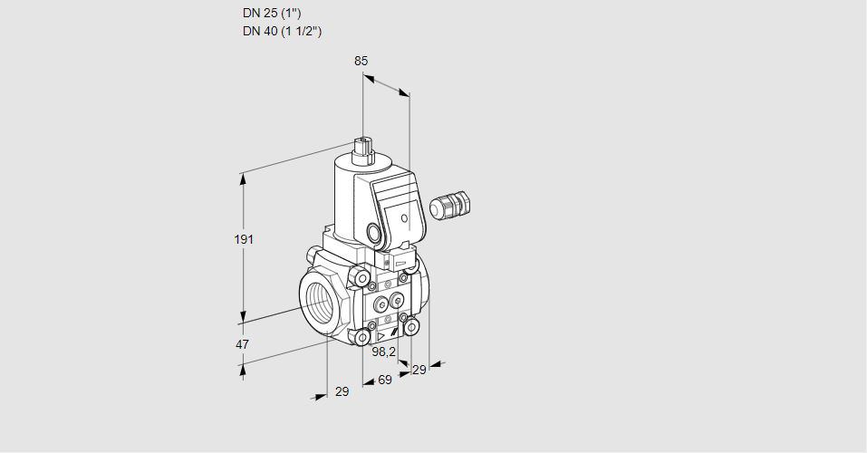 Клапан эл.магнитный газовый VAS 225/40R/NWSR
