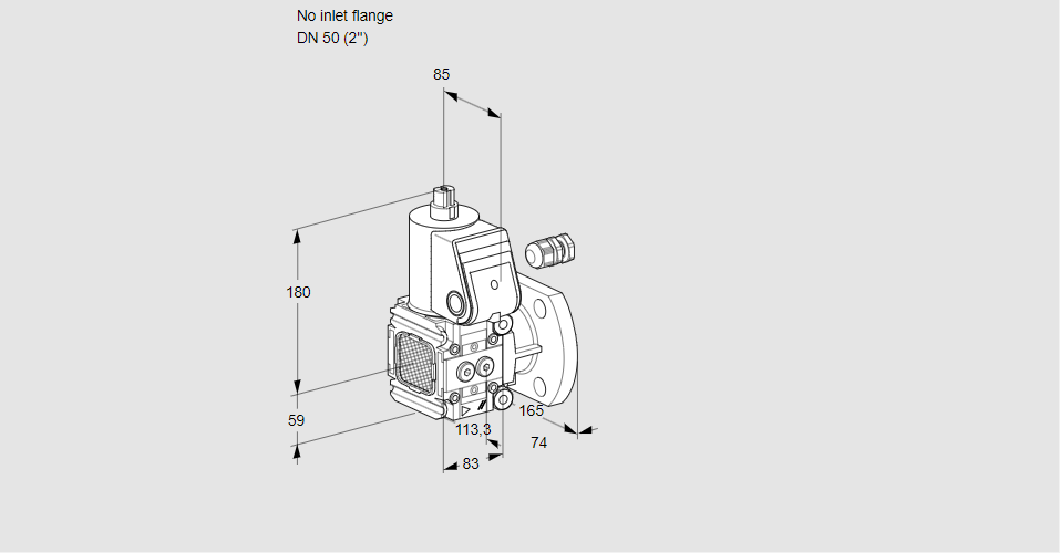 Клапан эл.магнитный газовый VAS 3-/50F/NK