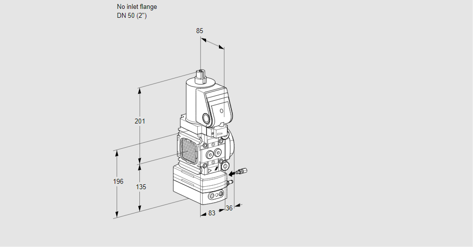 Регулятор соотношения газ/воздух 1:1  с эл.магнитным клапаном VAG 3-/50R/NWGRAE