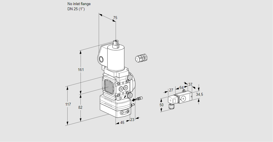 Регулятор соотношения газ/воздух 1:1  с эл.магнитным клапаном VAG 1-/25R/NWSLAE