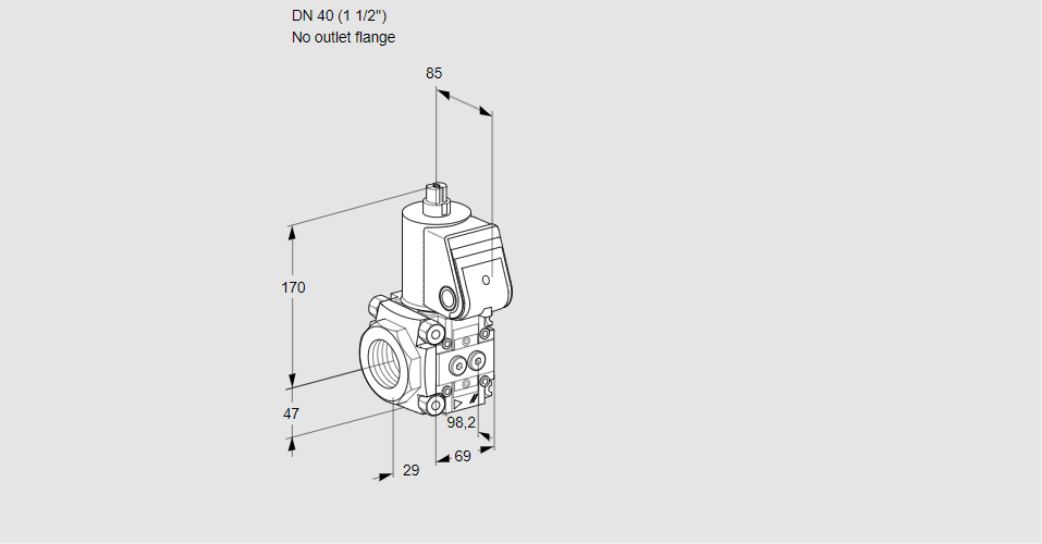 Клапан эл.магнитный газовый VAS 240/-R/NK