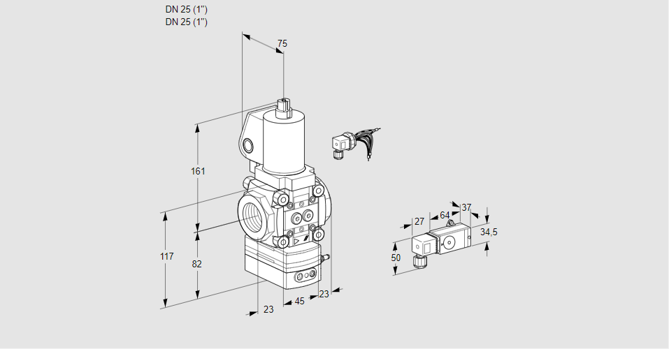 Регулятор давления с эл.магнитным клапаном VAD 125R/NWSL-50A