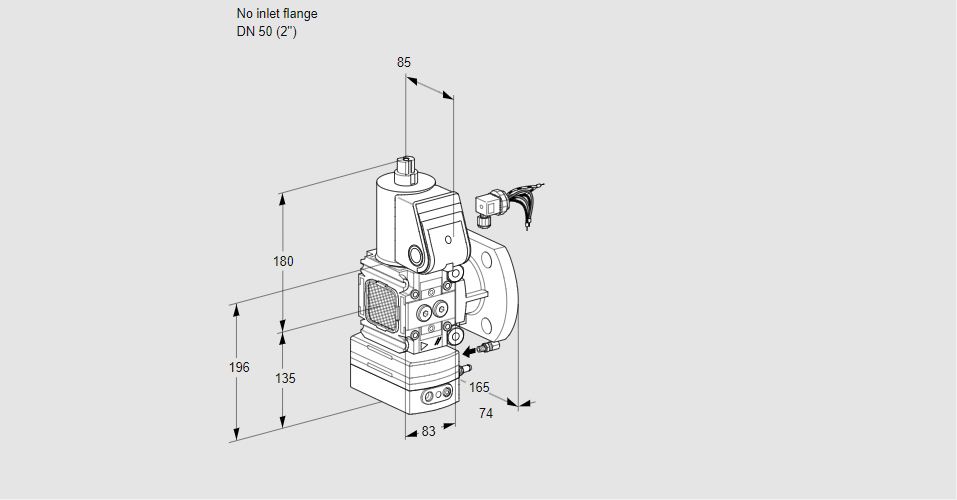 Регулятор соотношения газ/воздух 1:1  с эл.магнитным клапаном VAG 3-/50F/NWAE