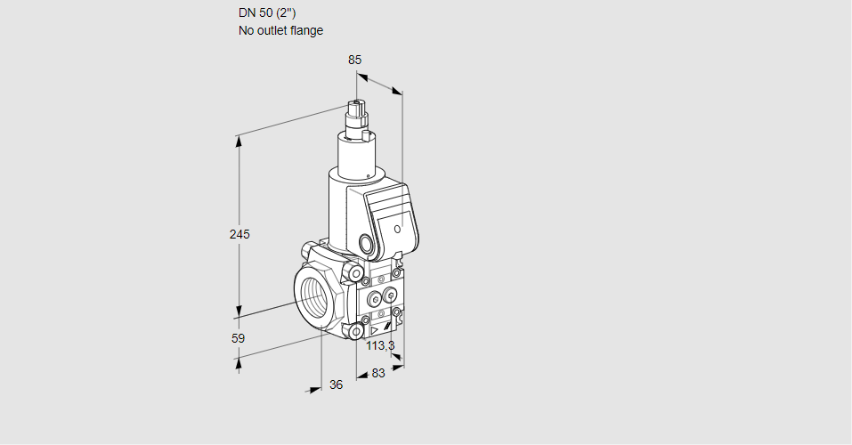 Клапан эл.магнитный газовый VAS 350/-R/LW