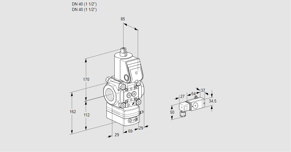 Регулятор давления с эл.магнитным клапаном VAD 240R/NQ-25A