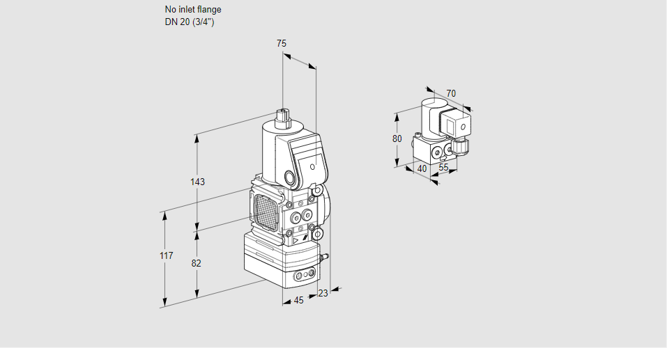 Регулятор давления с эл.магнитным клапаном VAD 1-/20R/NW-50A