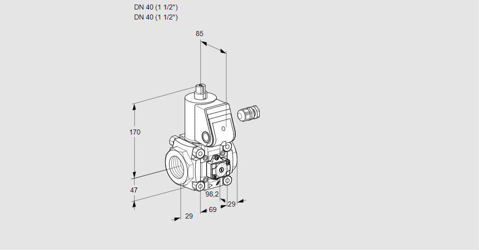 Клапан эл.магнитный газовый VAA 240R/NW