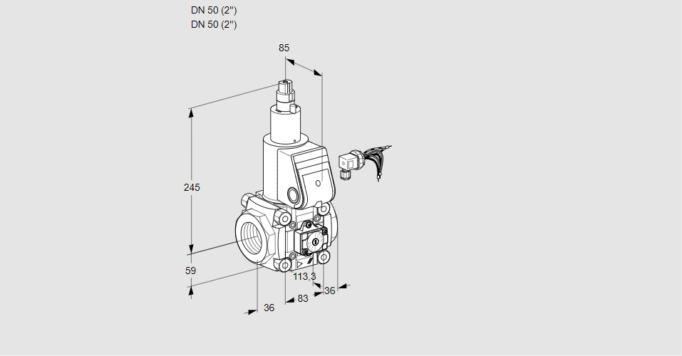 Клапан эл.магнитный газовый VAA 350R/LW