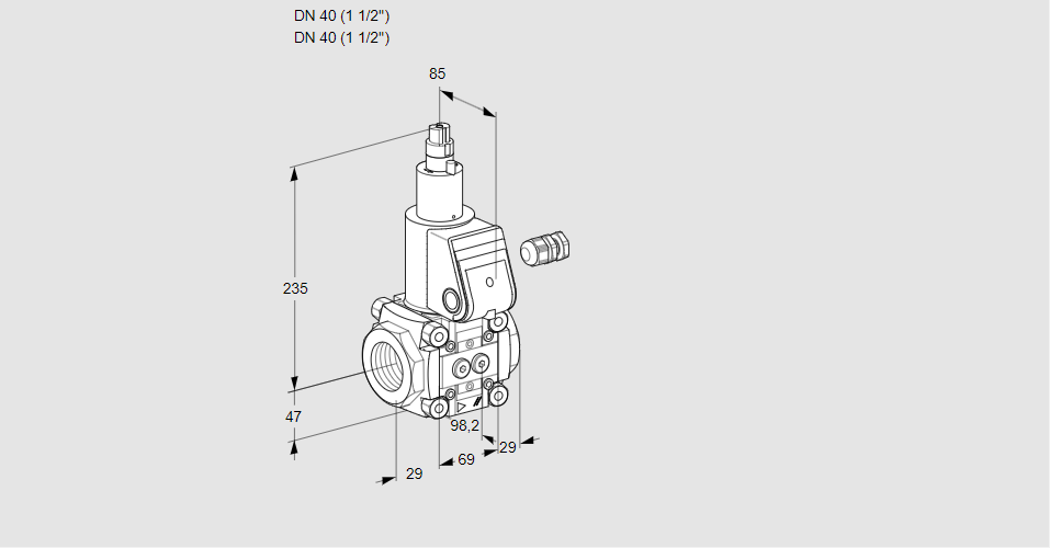 Клапан эл.магнитный газовый VAA 240R/RW