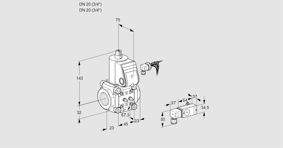 Клапан эл.магнитный газовый VAS 120R/NW