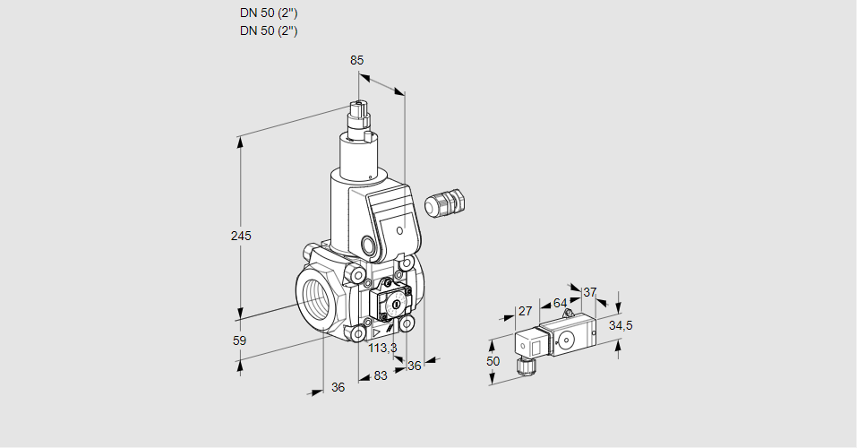 Клапан эл.магнитный газовый VAA 350R/LW