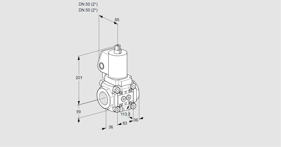 Клапан эл.магнитный газовый VAS 350R/NWSL