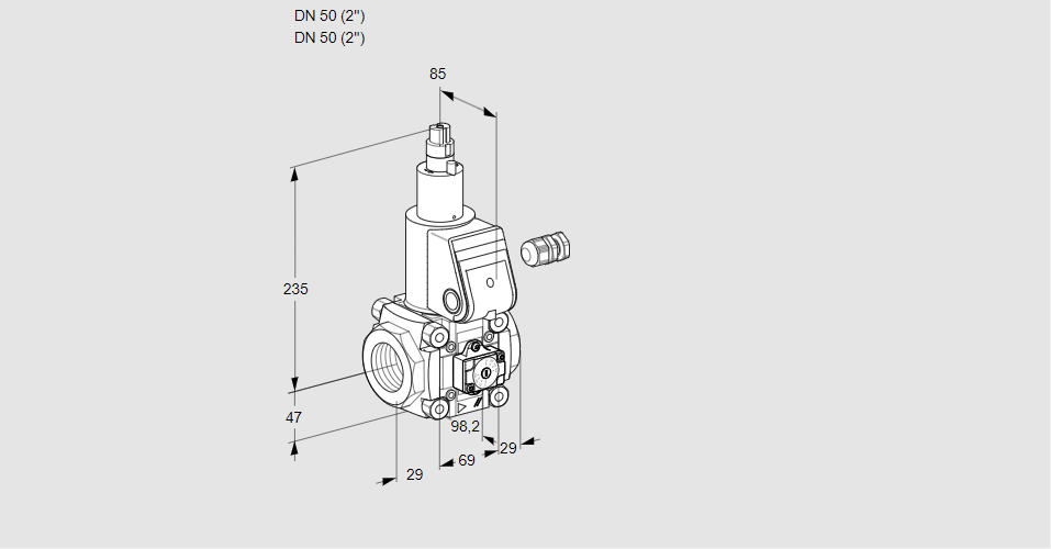 Клапан эл.магнитный газовый VAA 250R/RW