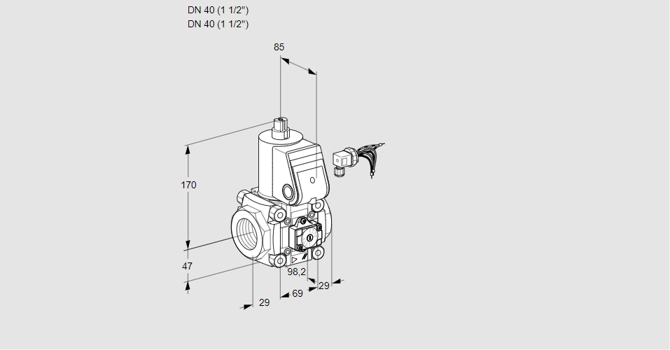 Клапан эл.магнитный газовый VAA 240R/NW