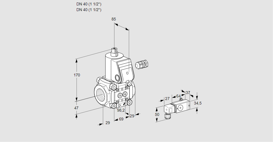 Клапан эл.магнитный газовый VAS 240R/NK