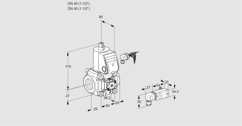 Клапан эл.магнитный газовый VAA 240R/NW