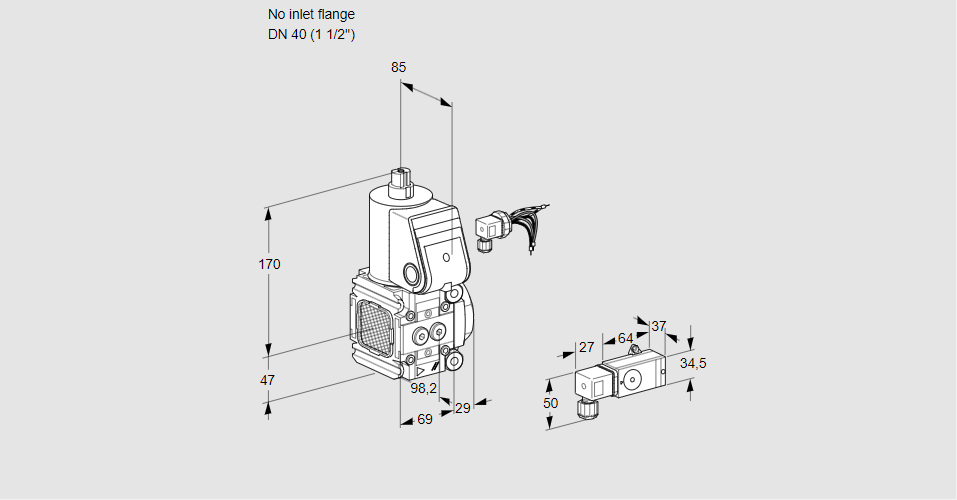 Клапан эл.магнитный газовый VAS 2-/40R/NK