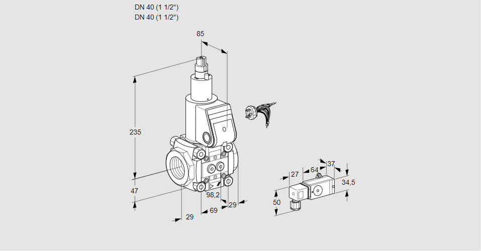 Клапан эл.магнитный газовый VAS 240R/LK