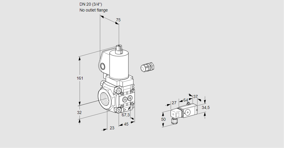 Клапан эл.магнитный газовый VAS 120/-R/NWGL