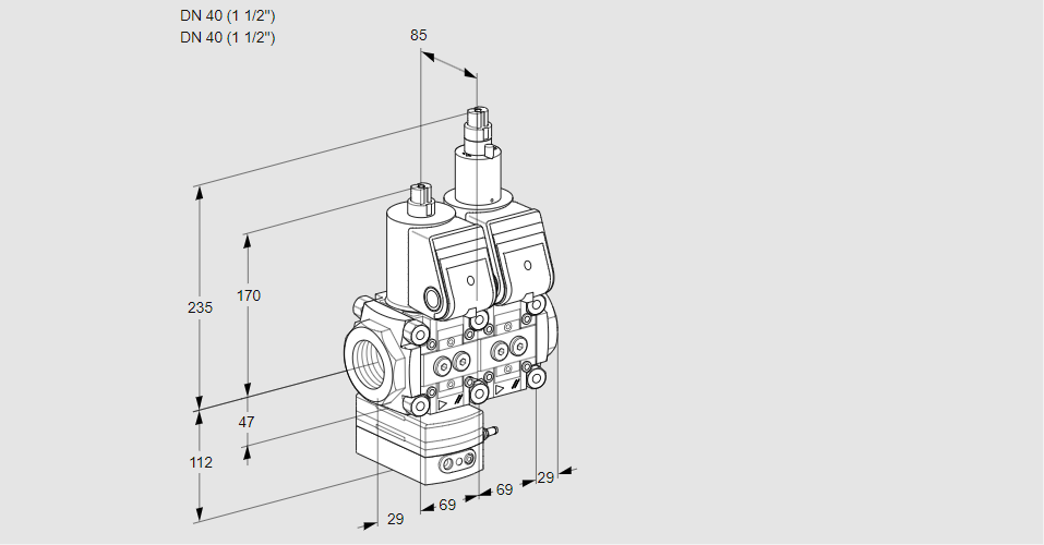 Регулятор давления с двумя эл.магнитными клапанами VCD 2E40R/40R05D-25LQR/PPPP/PPPP