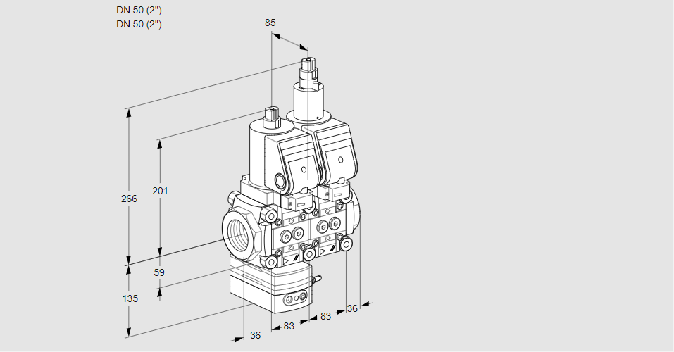 Регулятор давления с двумя эл.магнитными клапанами VCD 3E50R/50R05D-25LWSR/PPPP/PPPP