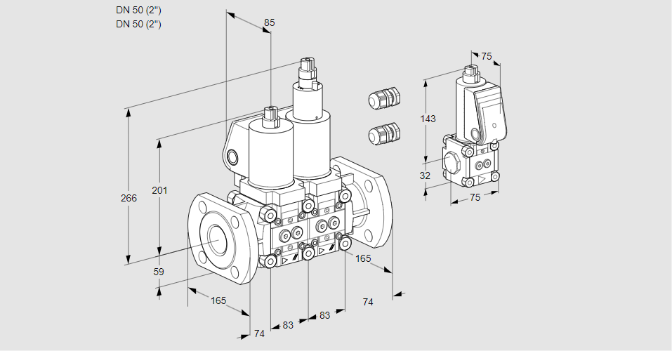Клапан эл.магнитный сдвоенный VCS 3E50F/50F05NLKGL3/PPZS/PPPP