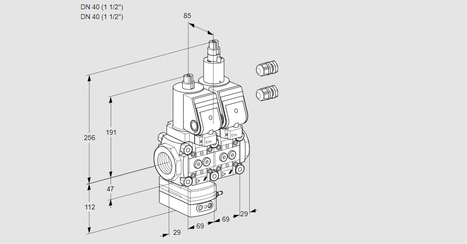 Регулятор давления с двумя эл.магнитными клапанами VCD 2E40R/40R05D-25LWSR3/PPPP/PPPP
