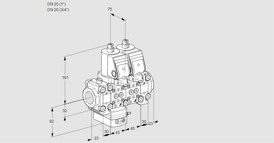 Регулятор давления с двумя эл.магнитными клапанами VCD 1T25N/20N05F1D-50NVQSR/PPPP/PPPP