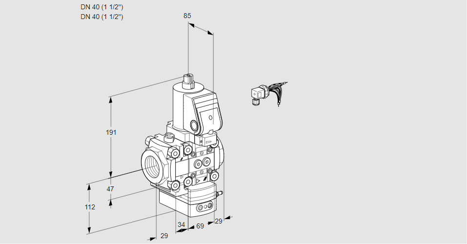 Регулятор давления с эл.магнитным клапаном VAD 2E40R/40R05FD-50WSR/PP/PP