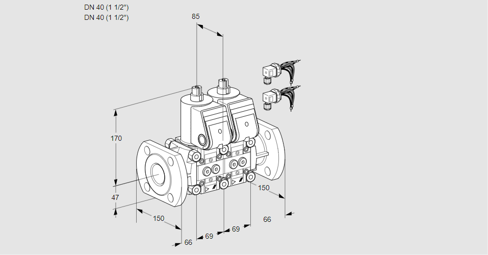 Клапан эл.магнитный сдвоенный VCS 2E40F/40F05NNWR6/PPPP/PPPP