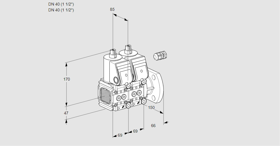 Клапан эл.магнитный сдвоенный VCS 2E40F/40F05FNNWR/PPPP/PPPP