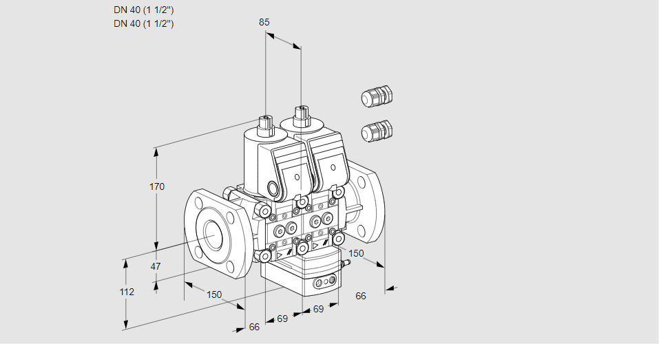 Регулятор давления с двумя эл.магнитными клапанами VCD 2E40F/40F05ND-25WR3/PPPP/PPPP