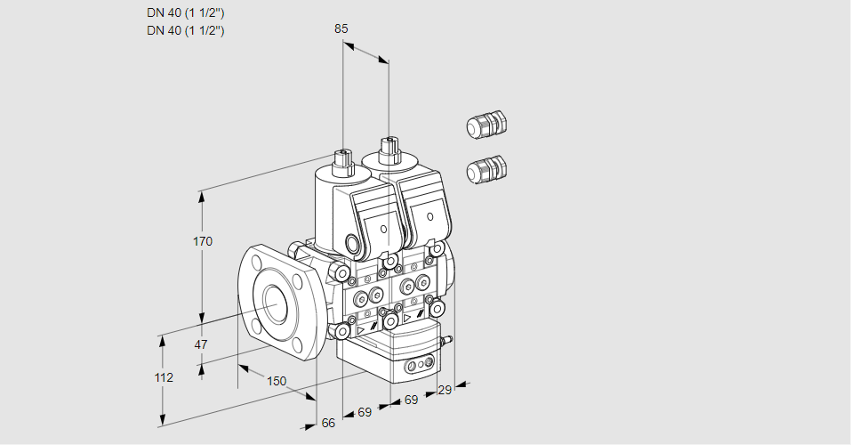Регулятор давления с двумя эл.магнитными клапанами VCD 2E40F/40R05ND-100WR3/PPPP/PPPP