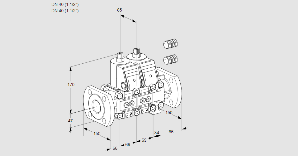 Клапан эл.магнитный сдвоенный VCS 2E40F/40F05NNVWR3/PPPP/PPPP