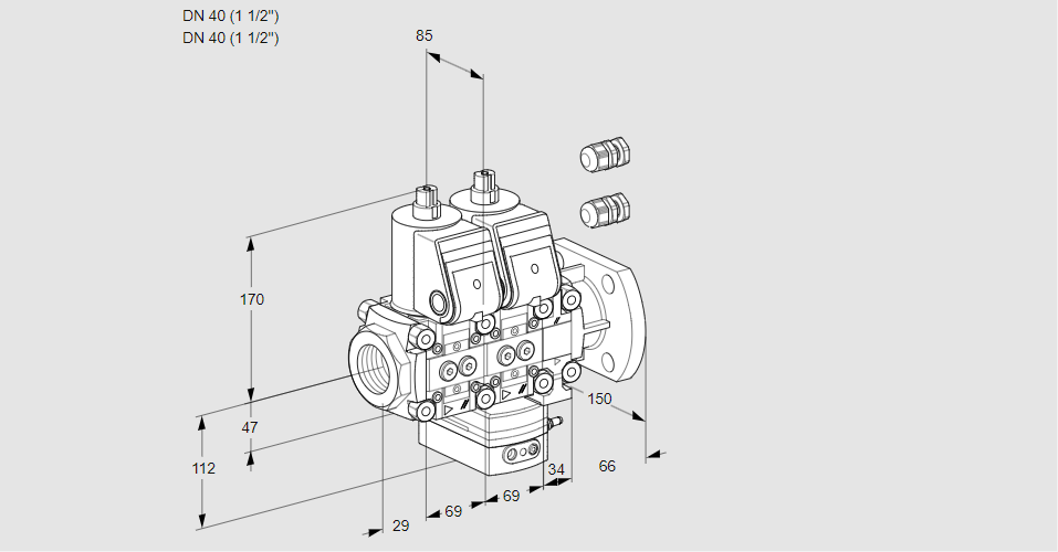 Регулятор давления с двумя эл.магнитными клапанами VCD 2E40R/40F05ND-50VWR3/PPPP/PPPP