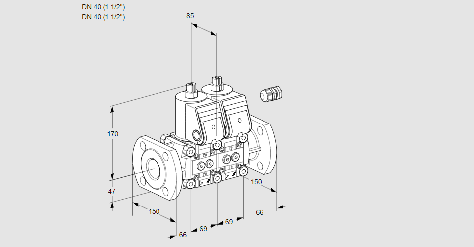 Клапан эл.магнитный сдвоенный VCS 2E40F/40F05NNKR3/PPPP/PPPP
