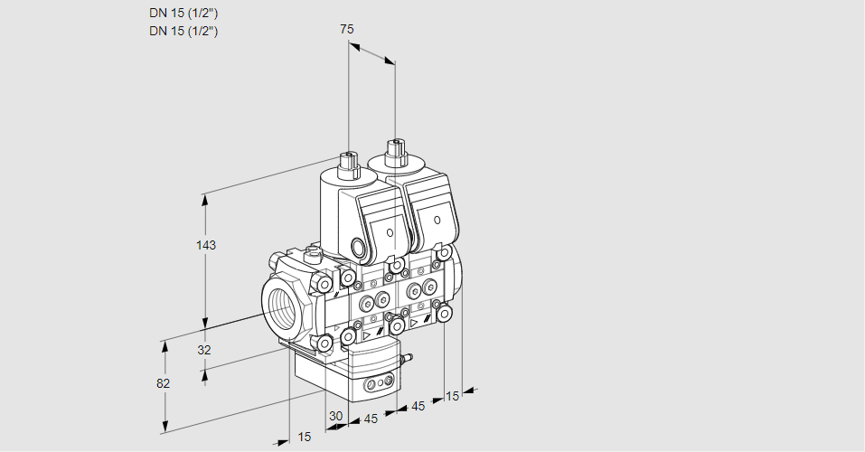 Регулятор давления с двумя эл.магнитными клапанами VCD 1T15N/15N05FD-50NQR/PPPP/PPPP