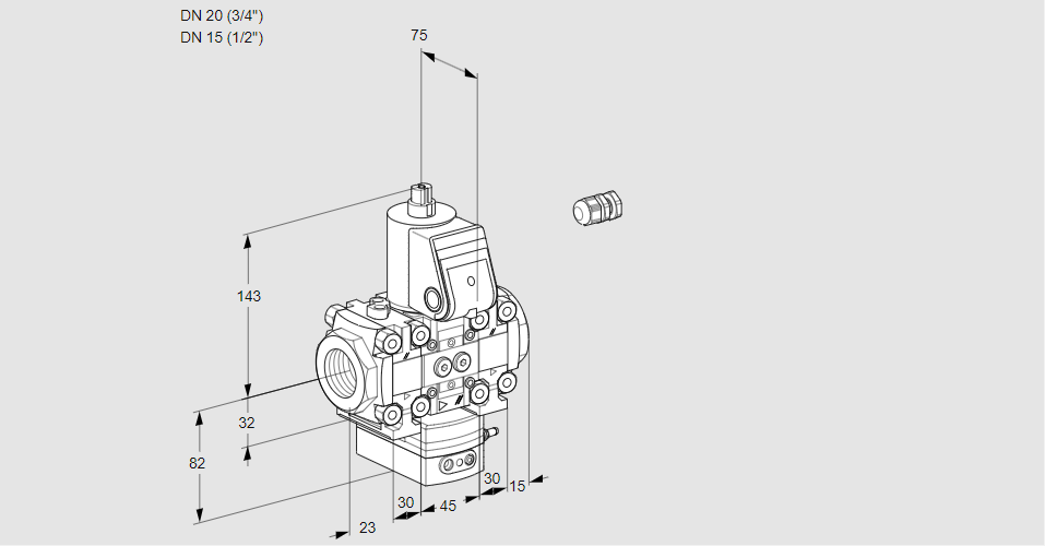 Регулятор давления с эл.магнитным клапаном VAD 1E20R/15R05FD-100VWR/PP/PP
