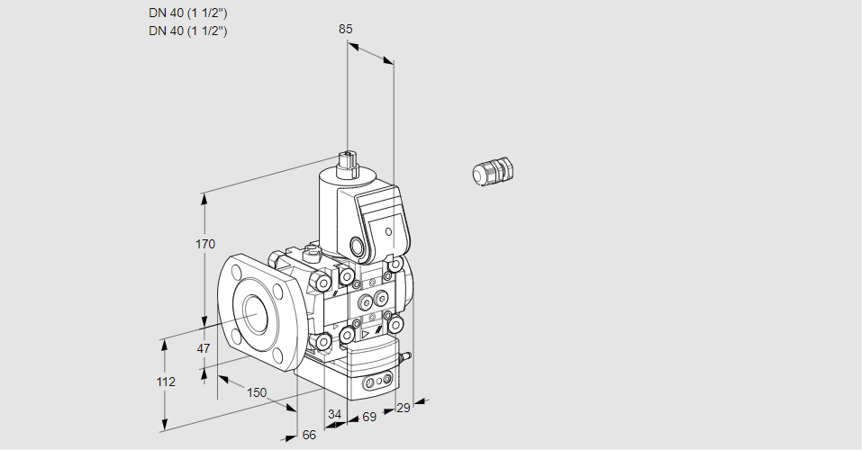 Регулятор давления с эл.магнитным клапаном VAD 2E40F/40R05FD-100WR/PP/PP