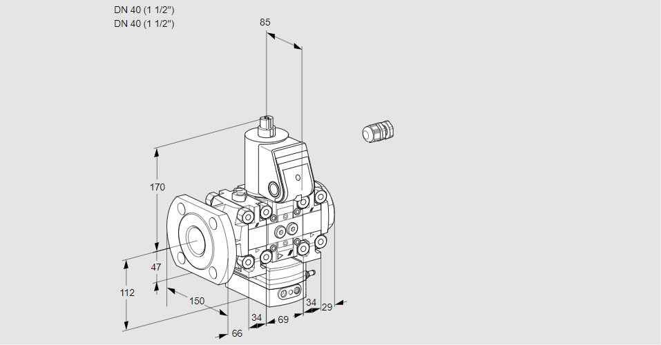 Регулятор давления с эл.магнитным клапаном VAD 2E40F/40R05FD-50VWR/PP/PP