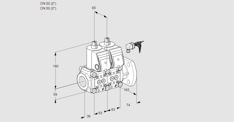 Клапан эл.магнитный сдвоенный VCS 3E50R/50F05NNKR/PPPP/PPPP