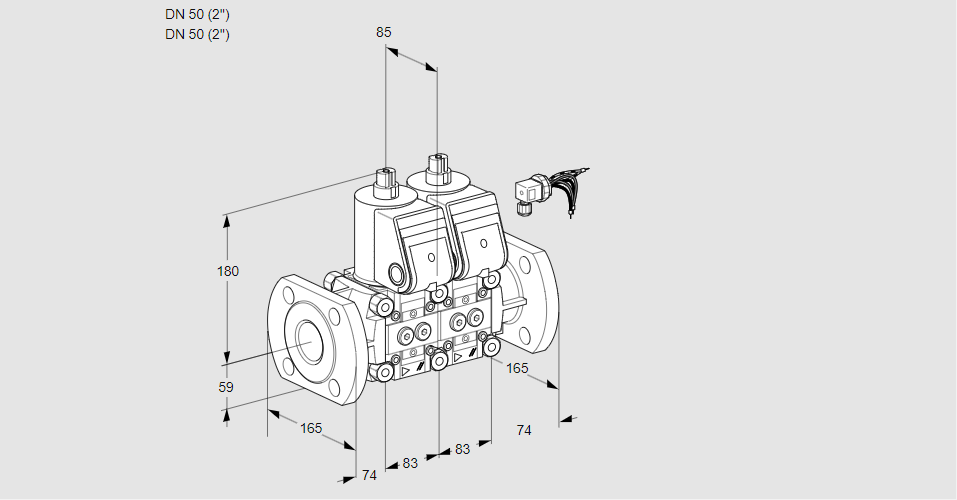 Клапан эл.магнитный сдвоенный VCS 3E50F/50F05NNKR/PPPP/PPPP
