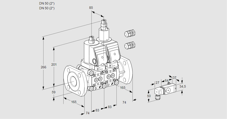 Клапан эл.магнитный сдвоенный VCS 3E50F/50F05NLKGR3/-3PP/PPPP
