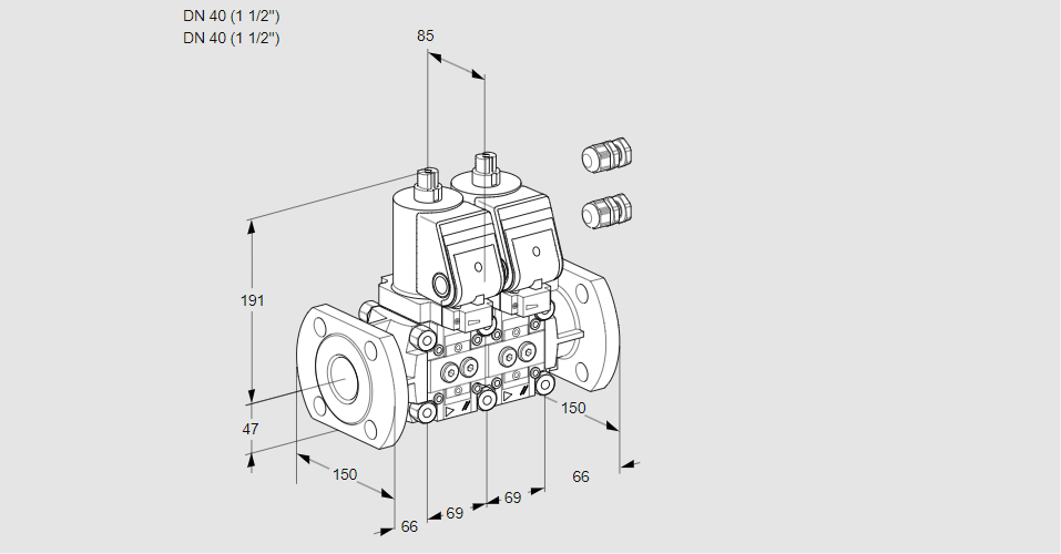 Клапан эл.магнитный сдвоенный VCS 2E40F/40F05NNKGR3/PPPP/PPPP