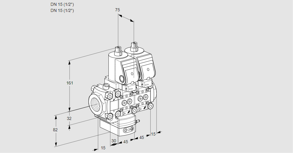 Регулятор давления с двумя эл.магнитными клапанами VCD 1T15N/15N05FD-50NQSR/PPPP/PPPP